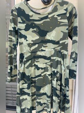 Lot Wonder Nation Crew Neck Long Sleeve Play Dress-Camo Stars Unicorn Sz 18